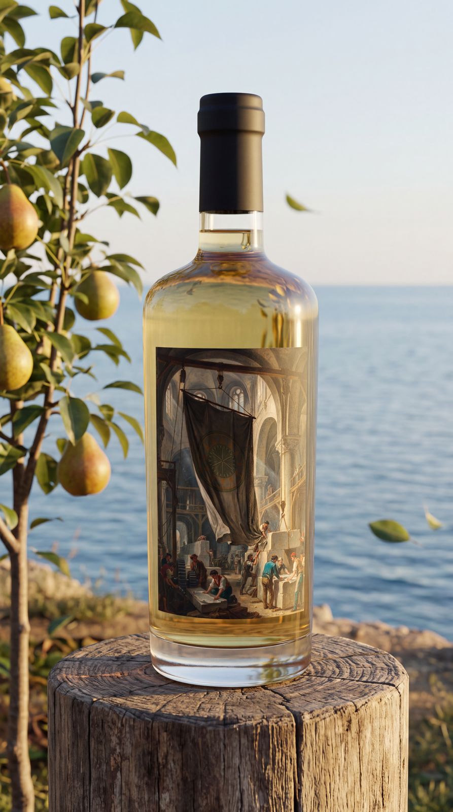 Cuvée Fondateurs — étiquette, bouteille en extérieur
